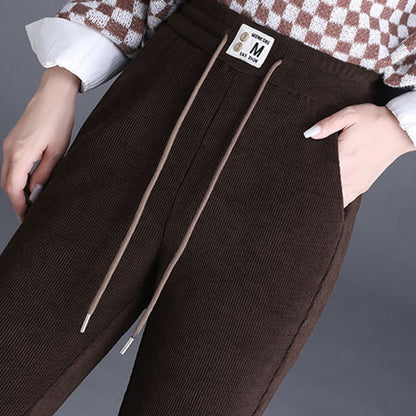 Women's Thick High Waist Drawstring Long Pants