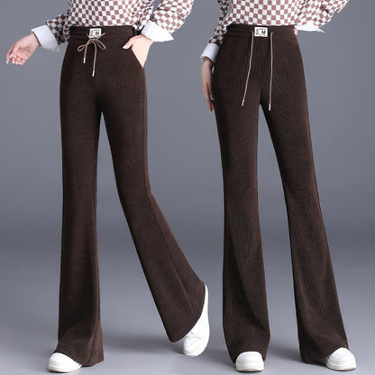 Women's Thick High Waist Drawstring Long Pants