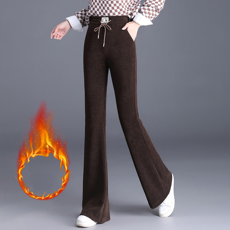 Women's Thick High Waist Drawstring Long Pants