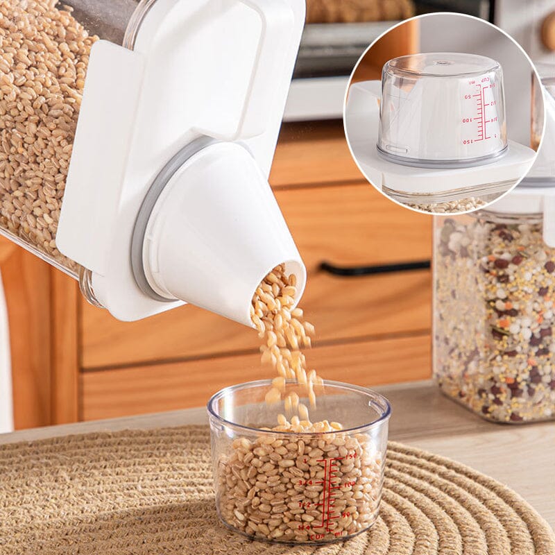 Dispenser per Cereali e Alimenti Secchi | Contenitore Dosatore Salva Freschezza per Cucina