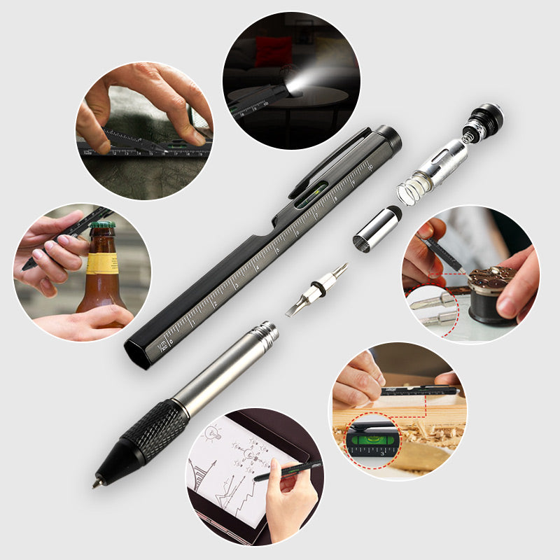 🖊️✨ Penna multifunzione 9 in 1 – Dì Addio a Portare Tanti Attrezzi Separati! 🚫 Ricaricabile con LED, Livella e Cacciaviti, Compatta per Ogni Occasione 🔧