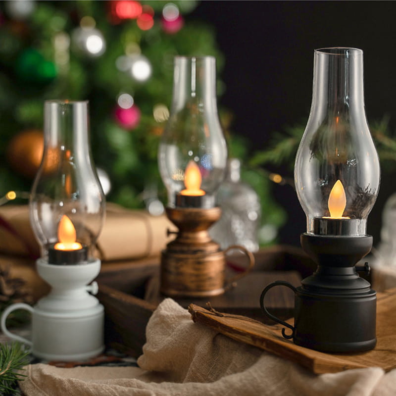 ✨🔥Lampada LED vintage stile lampada a petrolio con fiamma mobile
