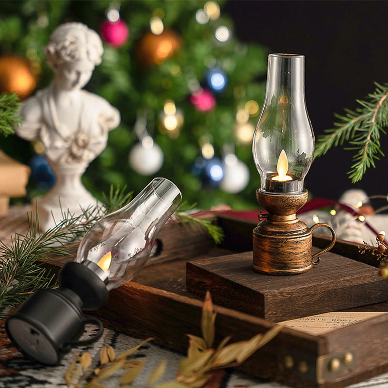 ✨🔥Lampada LED vintage stile lampada a petrolio con fiamma mobile