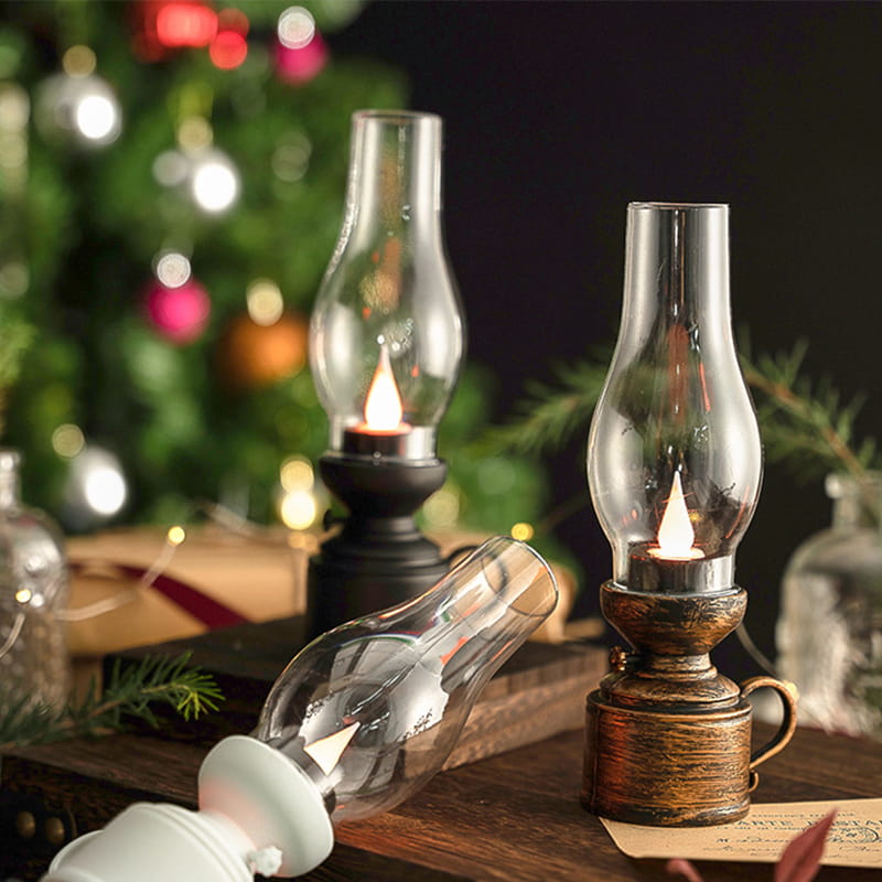 ✨🔥Lampada LED vintage stile lampada a petrolio con fiamma mobile