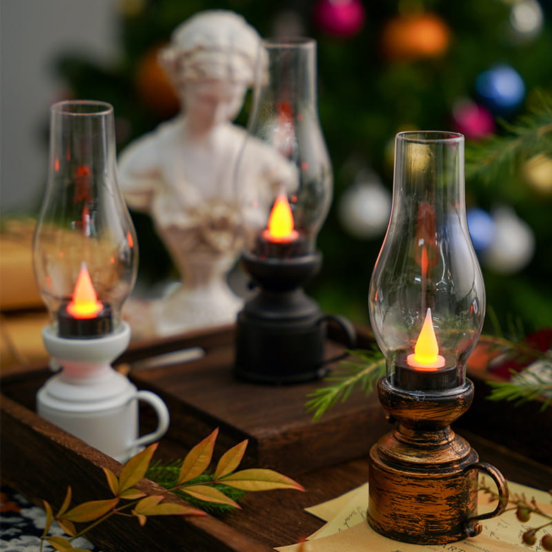 ✨🔥Lampada LED vintage stile lampada a petrolio con fiamma mobile