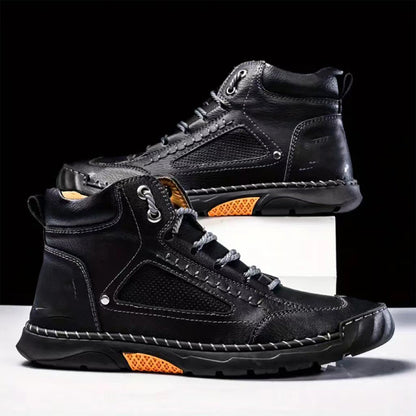 Stivali da uomo eleganti, cuciti a mano con suola piatta