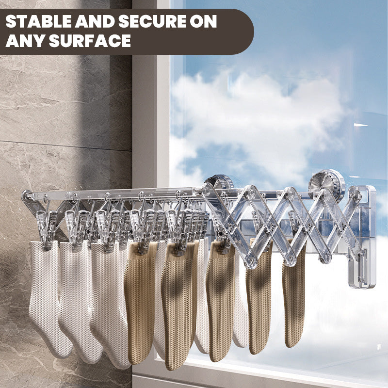 20-Clip Foldable Suction Cup Drying Racks