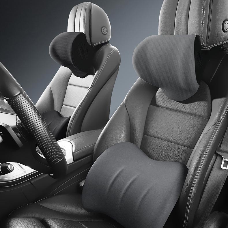 Poggiatesta Ergonomico per Auto e Cuscino Lombare – Comfort e Supporto per Lunghi Viaggi