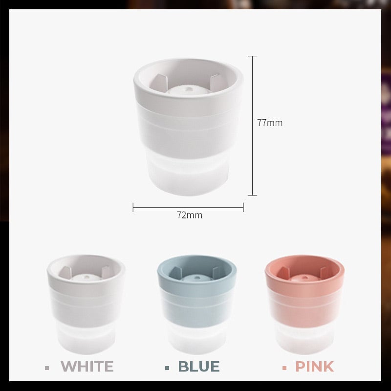 Stampo per Sfere di Ghiaccio per Whiskey e Cocktail - Silicone Alimentare Impilabile