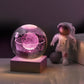 Lampada decorativa notturna a sfera di cristallo 3D con galassia