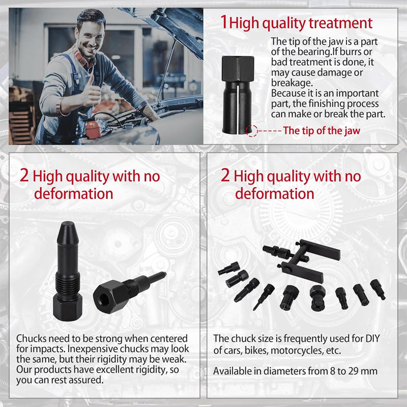 🔧 SCONTO DEL 50%! 🏍️ Set di 10 estrattori per cuscinetti da moto – Qualità robusta, facile da usare e adatto a diversi diametri interni – perfetto per gli appassionati del fai da te e le piccole officine 🛠️