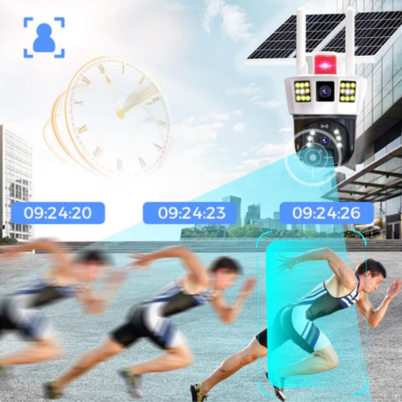 2026🔥360° Telecamera di sorveglianza solare intelligente con monitoraggio a tre schermi✨