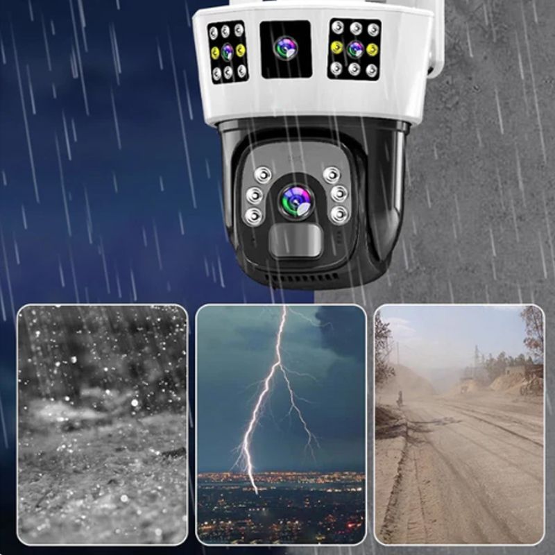 2026🔥360° Telecamera di sorveglianza solare intelligente con monitoraggio a tre schermi✨