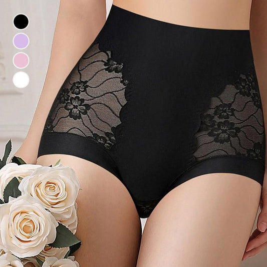 Women’s High-Waist Lace Seamless Stretch Silky Underwear