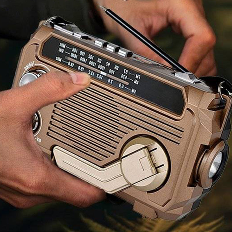 📻Multi-function Hand Crank Portable Radio with Flashlight