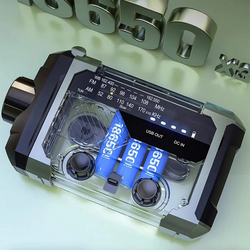 📻Multi-function Hand Crank Portable Radio with Flashlight