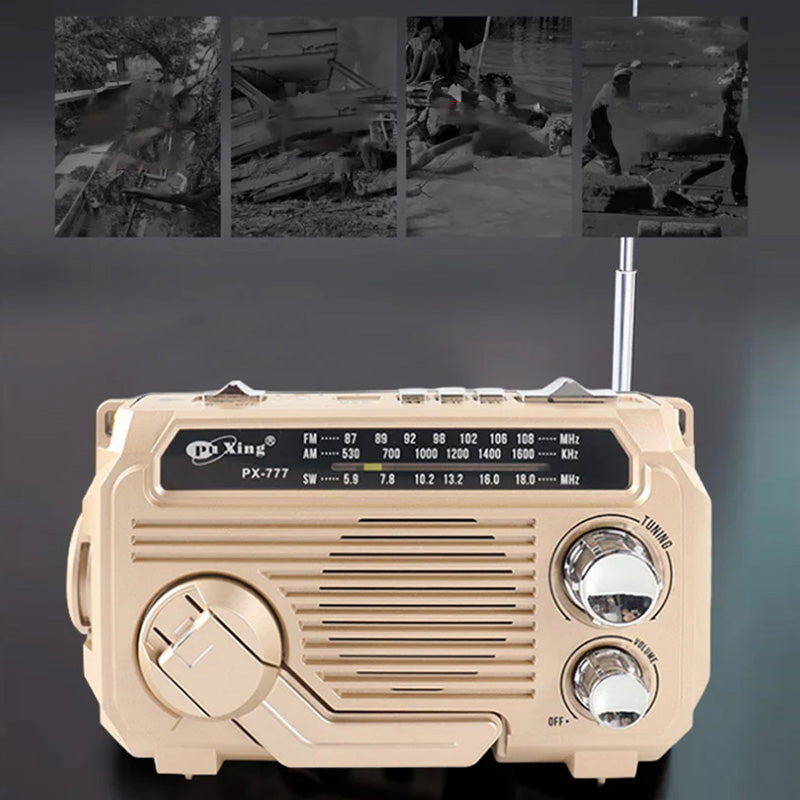 📻Multi-function Hand Crank Portable Radio with Flashlight
