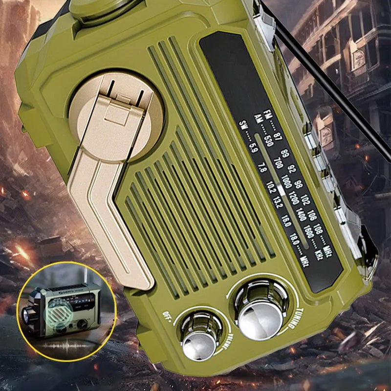 📻Multi-function Hand Crank Portable Radio with Flashlight