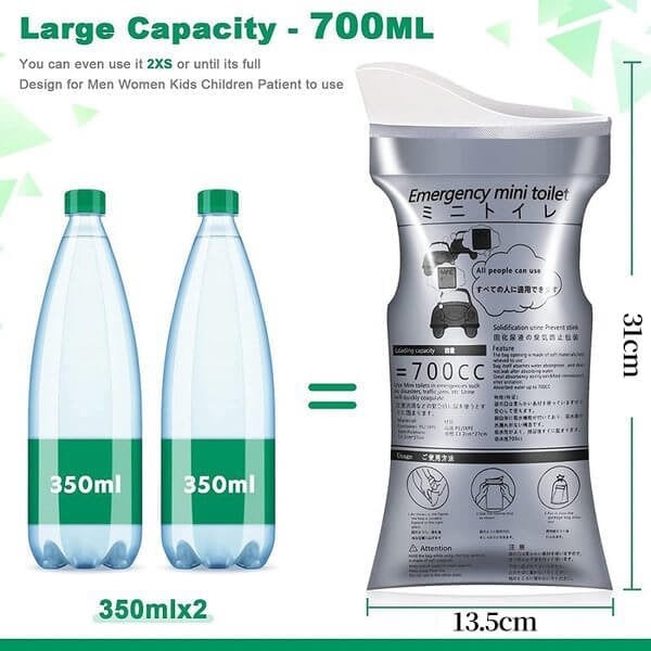 Sacche portatili per urina da viaggio da 700 ml
