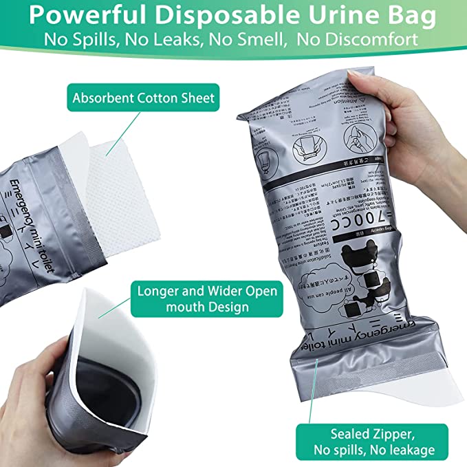 Sacche portatili per urina da viaggio da 700 ml