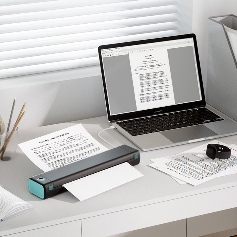 📢🔥2026 Uutuudet - 50% alennus!🏆Stampante portatile A4, 1 set di stampante fotografica wireless ricaricabile tramite USB, stampante da viaggio compatibile con Bluetooth per sistemi Windows, accessori per ufficio