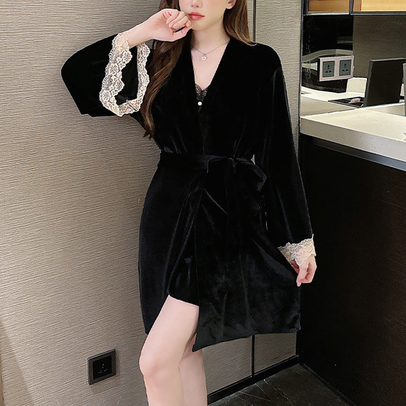 🎀Pigiama sexy in pizzo con canotta da donna