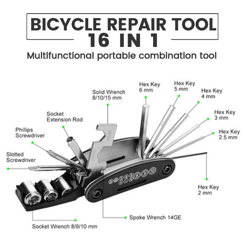 Kit Riparazione Bici 16 in 1