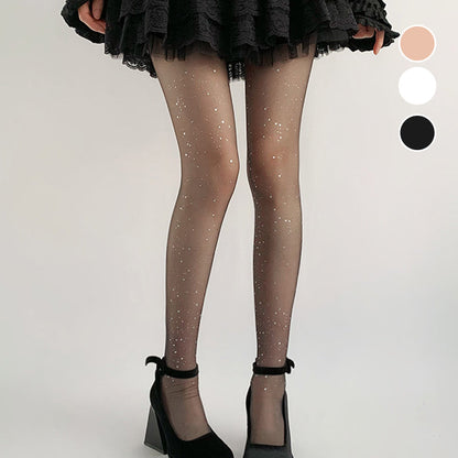 Moda donna Calze sexy di paillettes glitterate