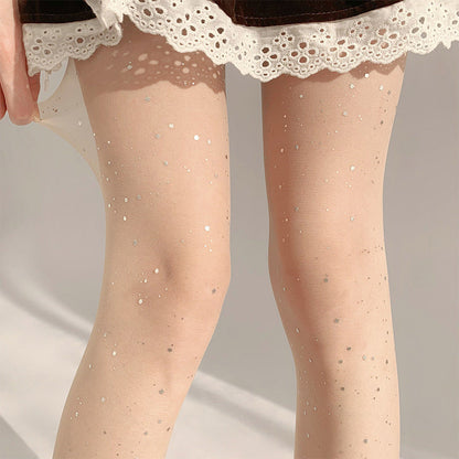 Moda donna Calze sexy di paillettes glitterate
