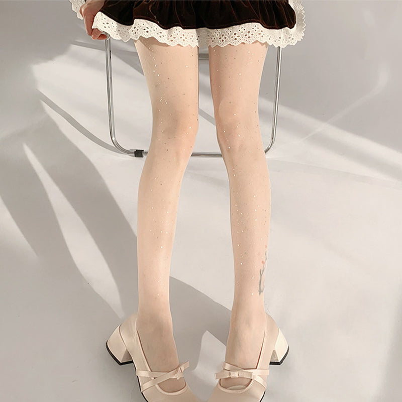 Moda donna Calze sexy di paillettes glitterate