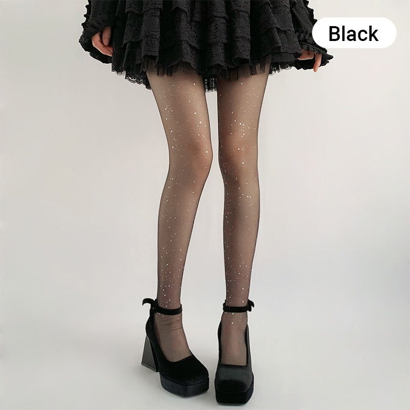 Moda donna Calze sexy di paillettes glitterate