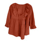 🎁 Hot Sale 49% OFF 🔥Women's 3/4 Sleeve Tie Front Ruffle Tiered Shirts