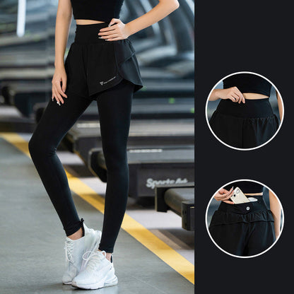 Leggings fitness da donna a vita alta con tasca