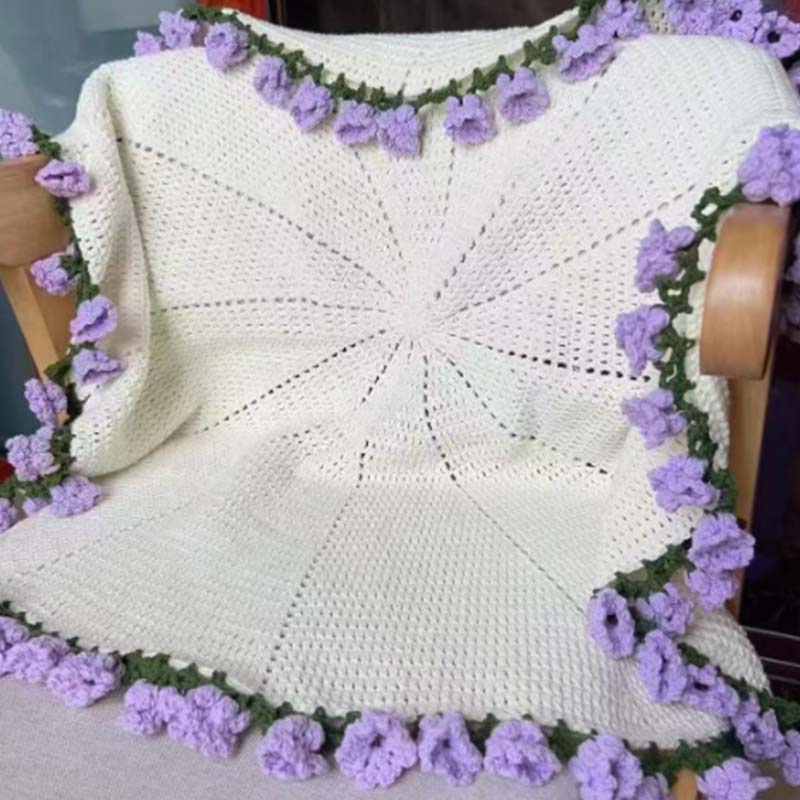 🔥50% DI SCONTO ORA! Coperta Bouquet all'Uncinetto – Design elegante a fiore, morbida e calda, idea regalo perfetta per ogni occasione✨