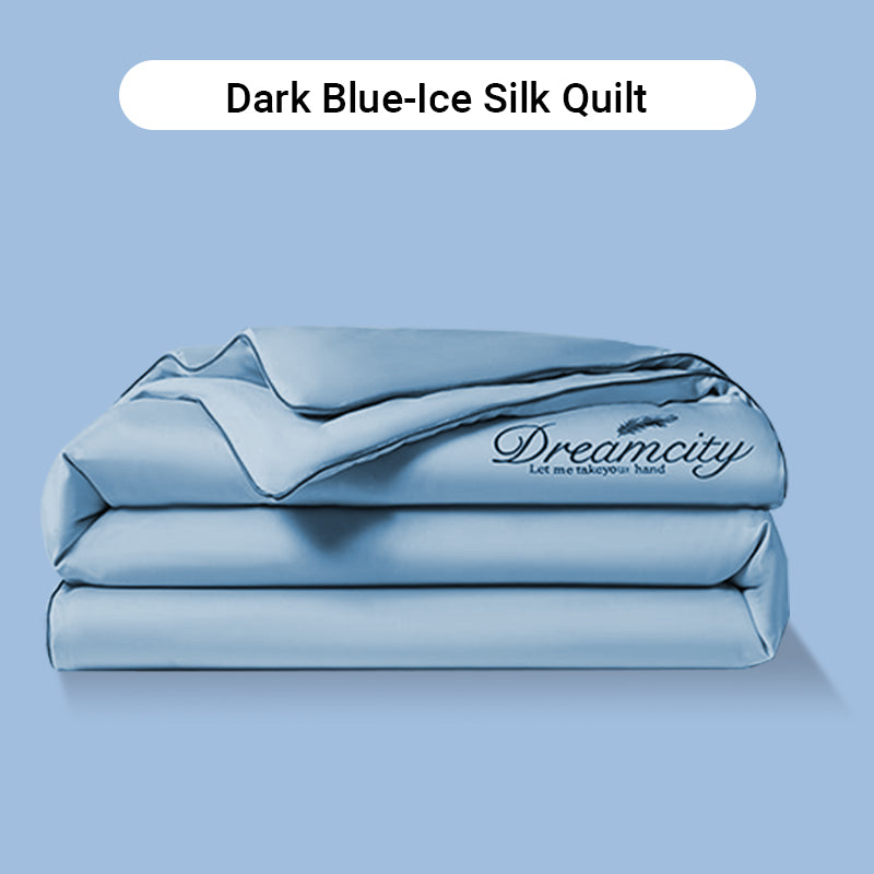 Set da letto estivo in seta ghiacciata, quattro pezzi🛏️