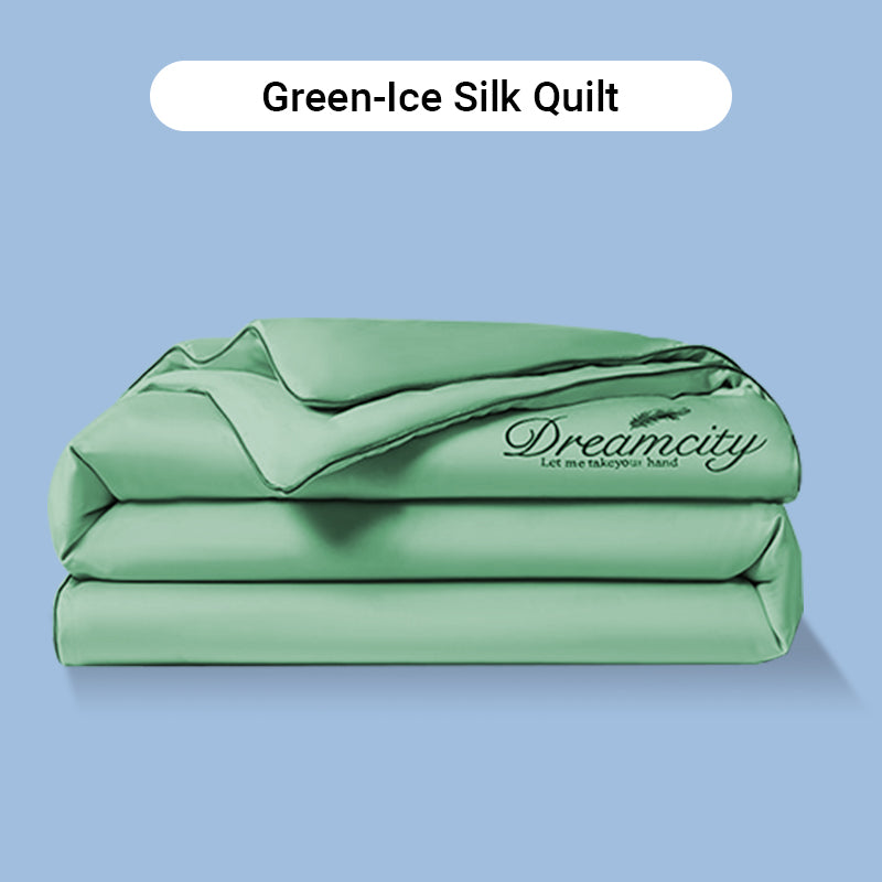 Set da letto estivo in seta ghiacciata, quattro pezzi🛏️
