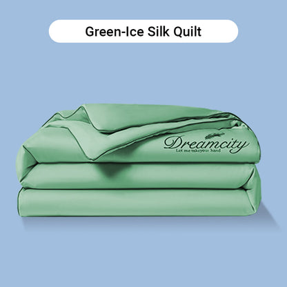 Set da letto estivo in seta ghiacciata, quattro pezzi🛏️