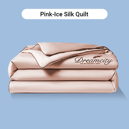Set da letto estivo in seta ghiacciata, quattro pezzi🛏️