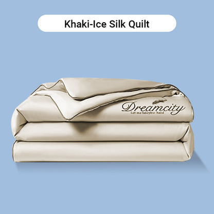 Set da letto estivo in seta ghiacciata, quattro pezzi🛏️