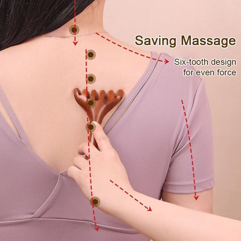 🛒 ACQUISTA 1 OTTIENI 1! ✨ PETTINE MASSAGGIATORE A 6 PUNTI - Stimola il Cuoio Capelluto e Migliora la Circolazione, Design Ergonomico in Legno Naturale per Relax Totale 💆‍♀️🌿