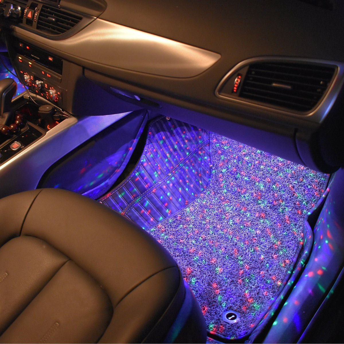 Luci stellate USB per interni auto, 4 pezzi | 7 colori, controllo vocale e telecomando