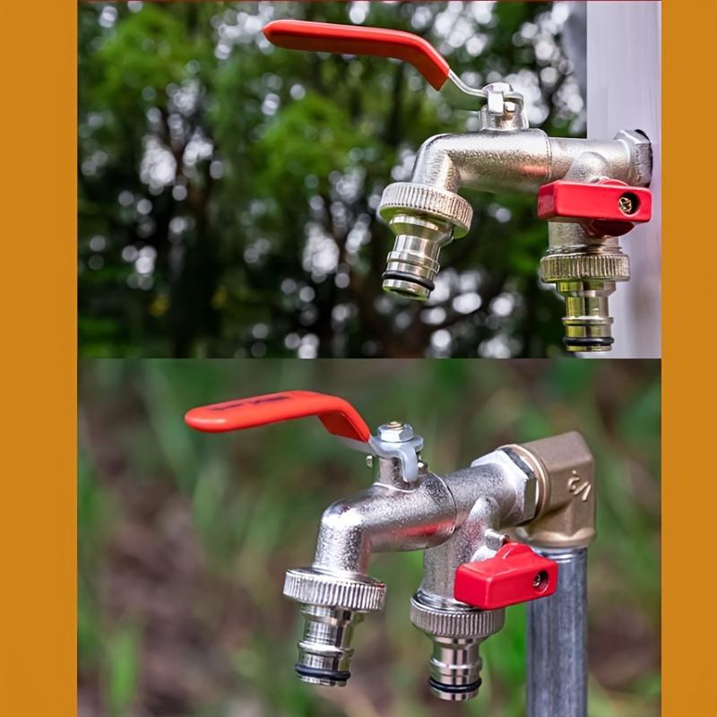 🚰 50% OFF NOW! 💧 Universal Stainless Steel Double Outlet Garden Faucet – Independent Valves, Heavy-Duty & Easy Install ✨