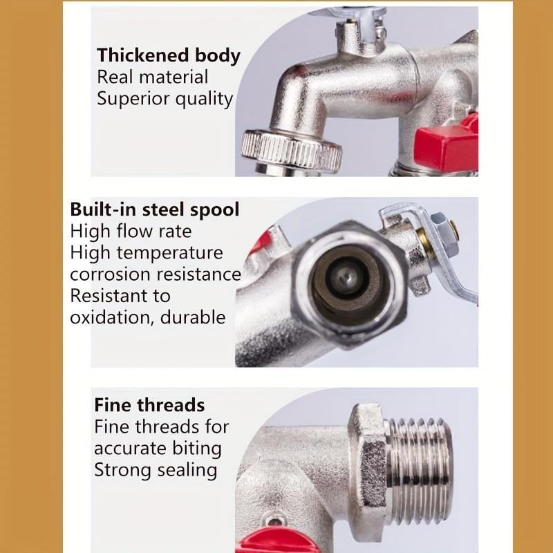 🚰 50% OFF NOW! 💧 Universal Stainless Steel Double Outlet Garden Faucet – Independent Valves, Heavy-Duty & Easy Install ✨
