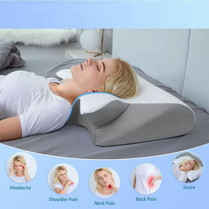 🥳 OFFERTA IMPERDIBILE 2026 🥳 💞 OLTRE 50.000 VENDUTI! 💥 Cuscino ergonomico sagomato in bambù: allevia la tensione del collo e favorisce un sonno profondo. Perfetto per chi dorme sulla schiena, sul fianco o a pancia in giù.