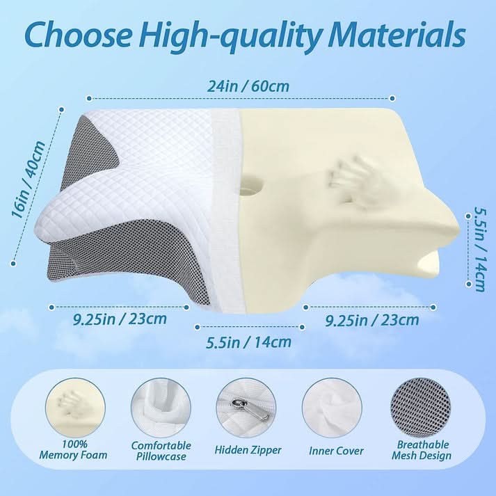🥳 OFFERTA IMPERDIBILE 2026 🥳 💞 OLTRE 50.000 VENDUTI! 💥 Cuscino ergonomico sagomato in bambù: allevia la tensione del collo e favorisce un sonno profondo. Perfetto per chi dorme sulla schiena, sul fianco o a pancia in giù.