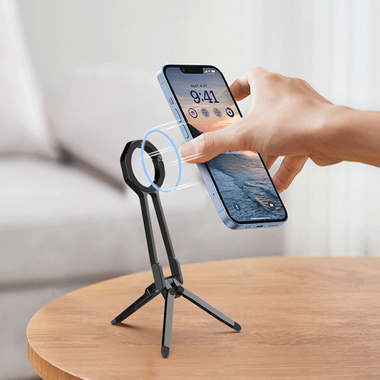 Supporto Magnetico Portatile 4 in 1 per Smartphone con Design a Moschettone