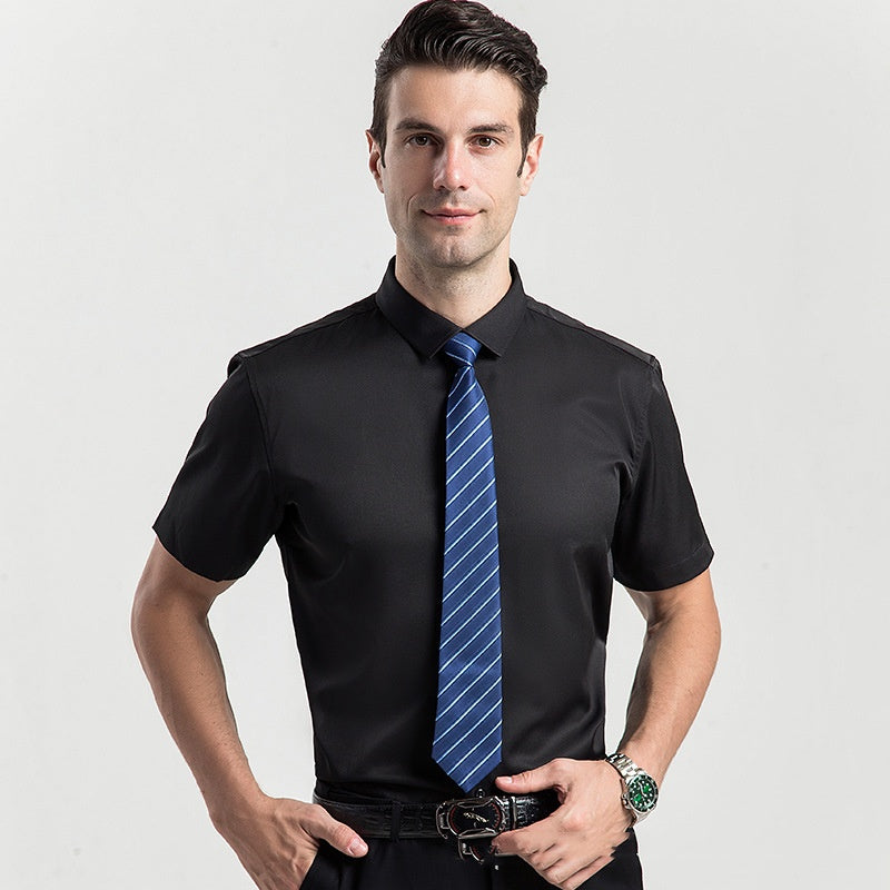 Camicia elegante elasticizzata da uomo a maniche corte