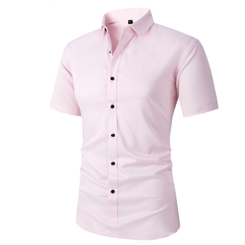 Camicia elegante elasticizzata da uomo a maniche corte