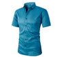 Camicia elegante elasticizzata da uomo a maniche corte
