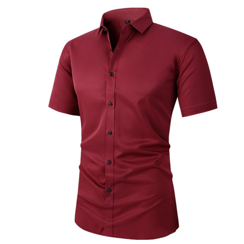 Camicia elegante elasticizzata da uomo a maniche corte